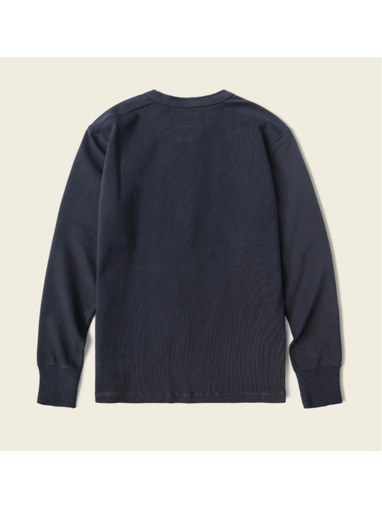 Vintage Long Sleeve Henley Shirt Navy Bronson Navy Size L Ship — image 8 of 8